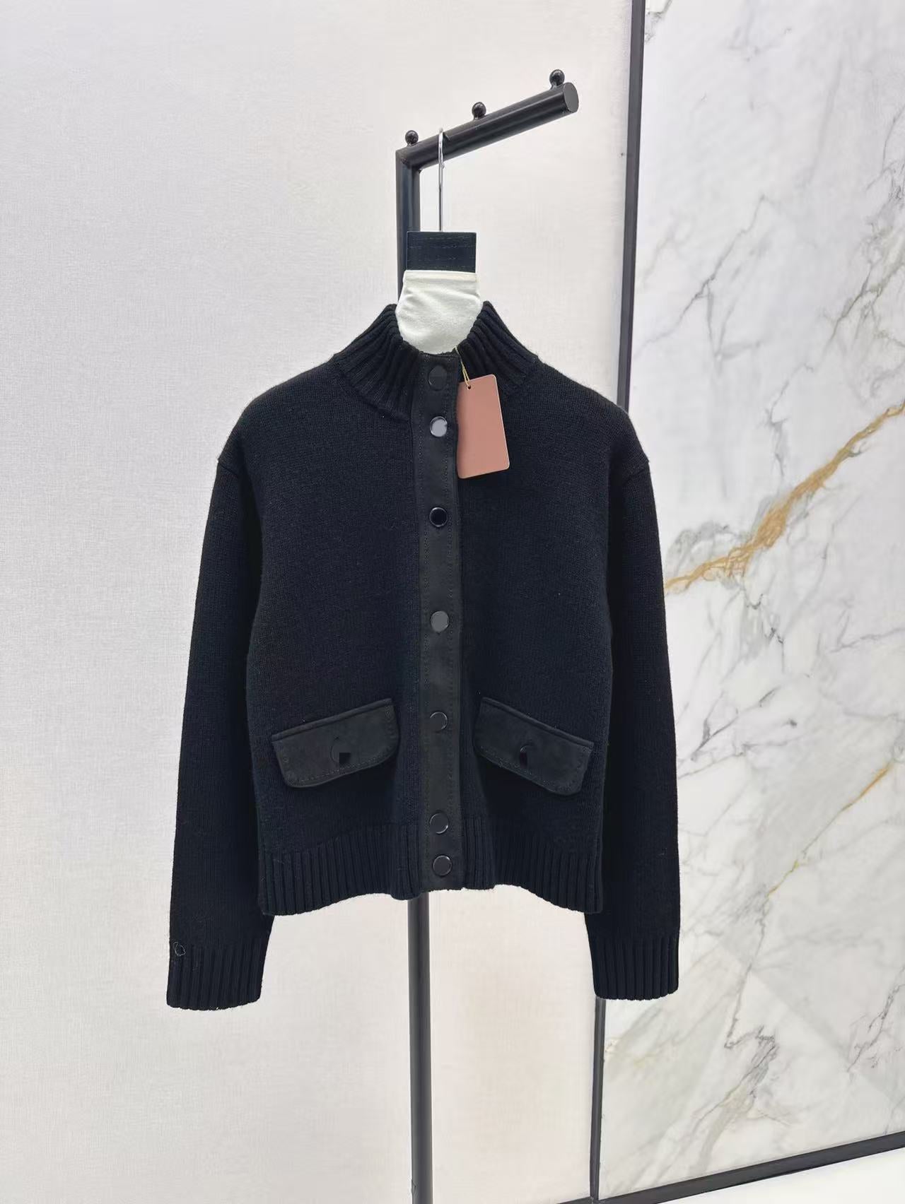 Women’s Cashmere Suede Patch Cardigan Jacket