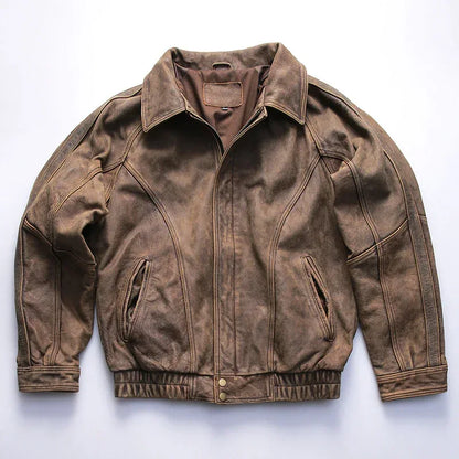 Men’s Vintage Distressed Nubuck Leather Jacket