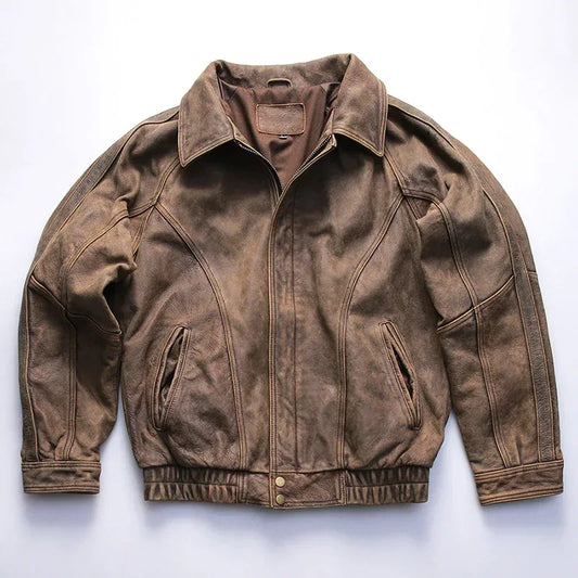 Men’s Vintage Distressed Nubuck Leather Jacket