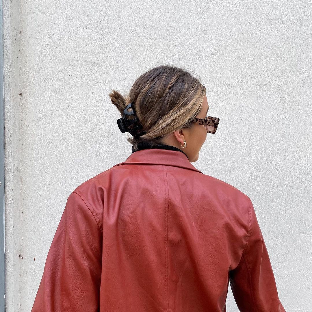 Women's faux leather blazer jacket