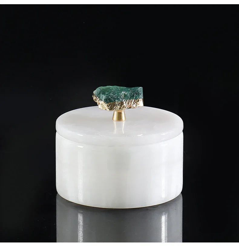 Natural Marble Jade Jewelry Storage Jar