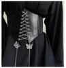 Black Butterfly Chain Faux Leather Elastic Waist Belt