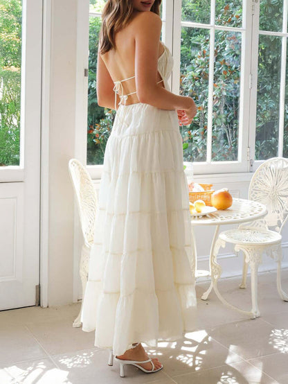 Tiered Backless Maxi Dress Summer Look