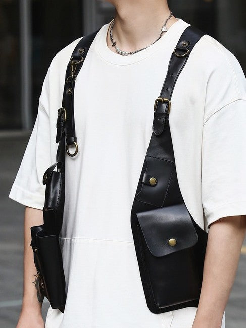 Leather Shoulder Holster Underarm Wallet & Chest Rig Pouch