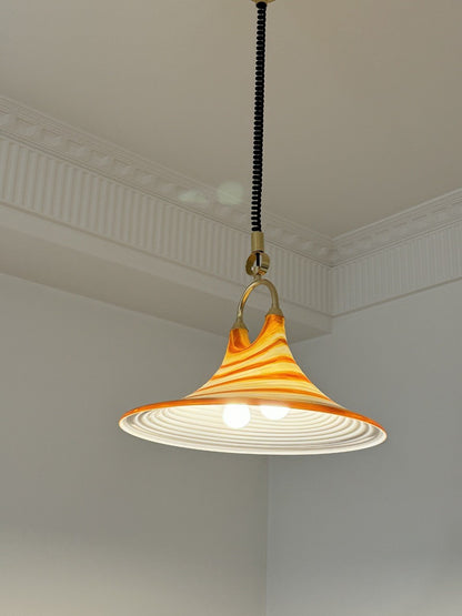 Retro Horn Pendant Light Adjustable Plexiglass Ceiling Chandelier