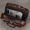 Genuine Leather Office Laptop Bag for Men with Trolley Sleeve