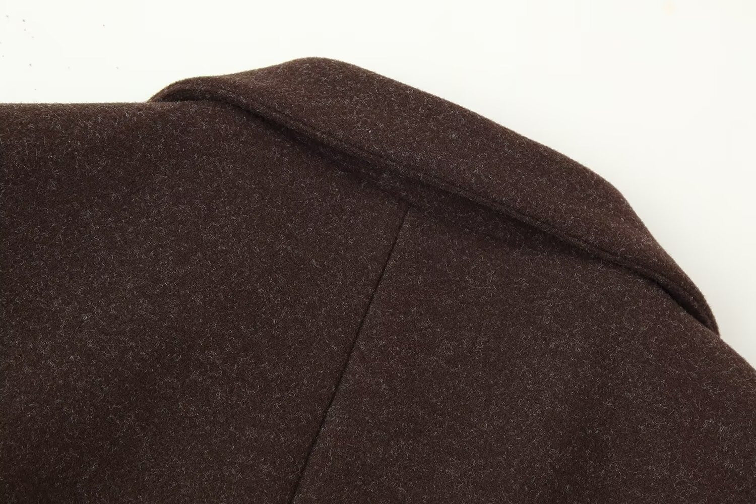 Long brown wool coat women winter outerwear