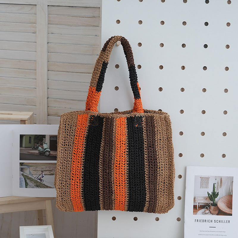 Straw handbags for women woven shoulder bag
