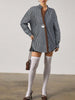 Classic Striped Drop Shoulder Shirts For Ladies