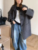 Women’s Alpaca Wool Horn-Button Mid Coat
