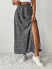 floral high waist split thigh skirt