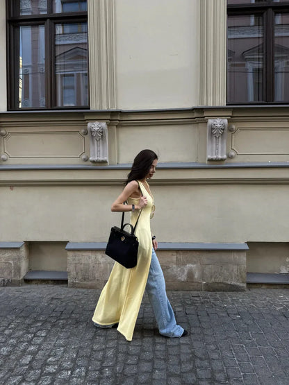 Soft knit long vest cardigan for summer days