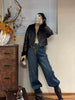 Genuine waxed sheepskin leather jacket with fur