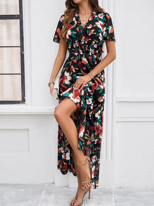 Women’s Long Summer Dress with Short Sleeves