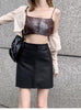 High Waist Faux Leather Skirts