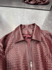 Old Money Style Braided Leather Jacket Loose Fit