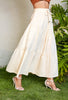 long pleated skirt Ruffle Hem Knot