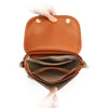 Real Leather Shoulder Crossbody Bag With Zipper Compartments