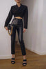 Women High Waisted Genuine Leather Carrot Pants