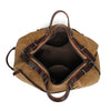 Canvas Duffle Bag with Washed Finish and Top-Grain Cowhide Leather
