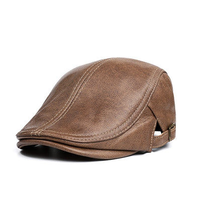 Men’s Genuine Leather Duckbill Cap in Top-Grain Cowhide
