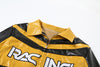 Yellow and Black Faux Leather Biker Jacket Women
