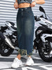 long denim maxi skirts for women