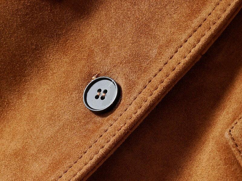 Women’s Sheepskin Suede Brown Button Jacket