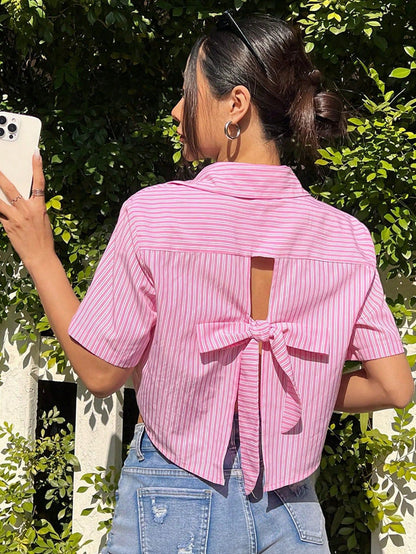 Women's Drop Shoulder Crop Shirt