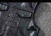 Biker Leather Vest Men Slim Fit Motorcycle Vest