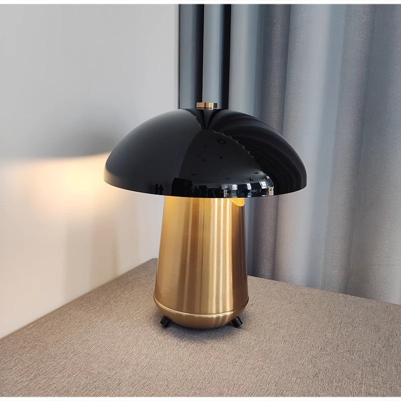 Black and Gold Modern Table Lamp Mushroom Light