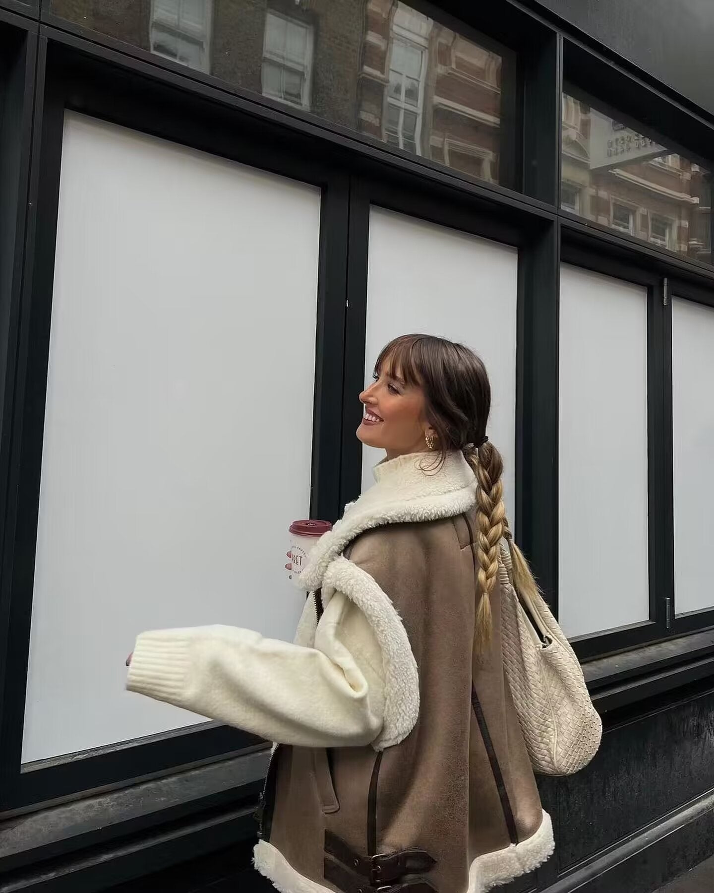 Faux suede fleece lined sleeveless vest jacket