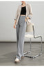 High-waisted casual pants for women with straight drape