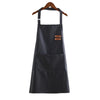 faux leather apron waterproof kitchen work wear