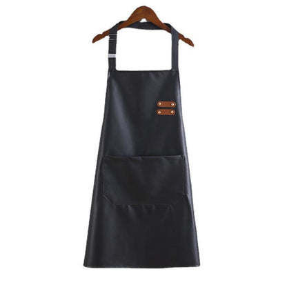 faux leather apron waterproof kitchen work wear
