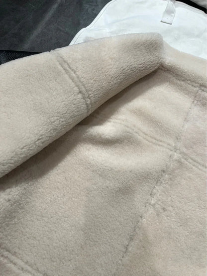 Women Genuine Leather Jacket with Real Fur Bomber Style