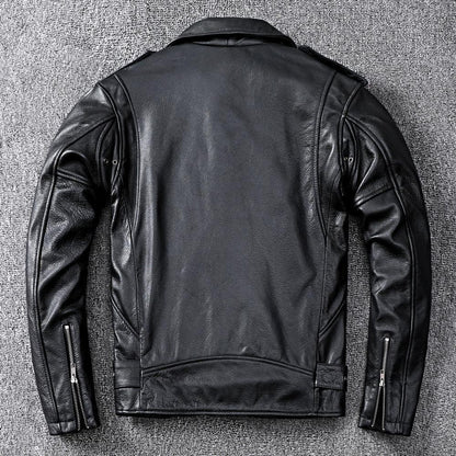 Men’s Slim Fit Motorcycle Leather Jacket