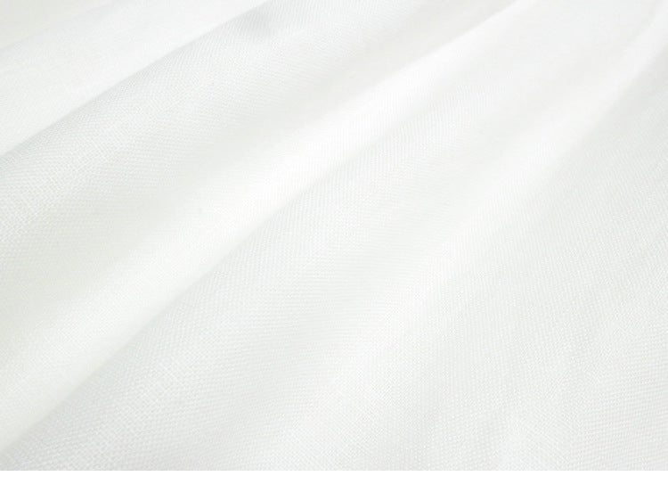 White linen a line midi sundress square neck summer