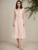 Women’s Sleeveless Polka Dot Summer Dress Midi Sundress Vacation Outfit