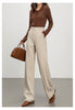 Women casual pants with high waist drape