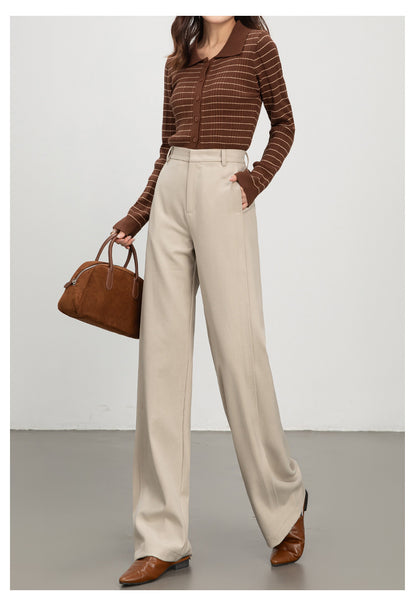 Women casual pants with high waist drape