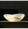Light Luxury Marble Fruit Plate Natural White Jade Decorative Bowl
