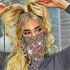 Rhinestone tassel mesh jewelry face mask
