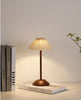 Nordic Pleated Table Lamp Rechargeable LED Wooden Base Bedside Light