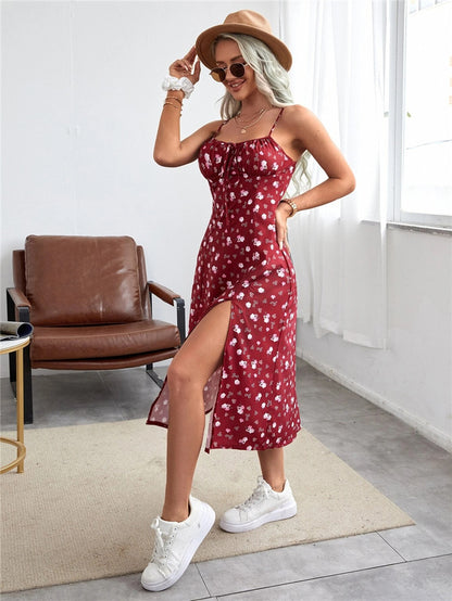 cami maxi dress with slit hem