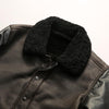 Men’s Black Leather Bomber Jacket with Real Shearling Collar