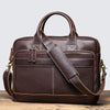 Leather Travel Office Bag with Trolley Strap