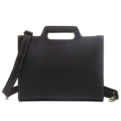 Dark Brown Leather Briefcase Bag