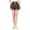 Women’s Leather Shorts Wide-Leg High Waist with Side Pockets