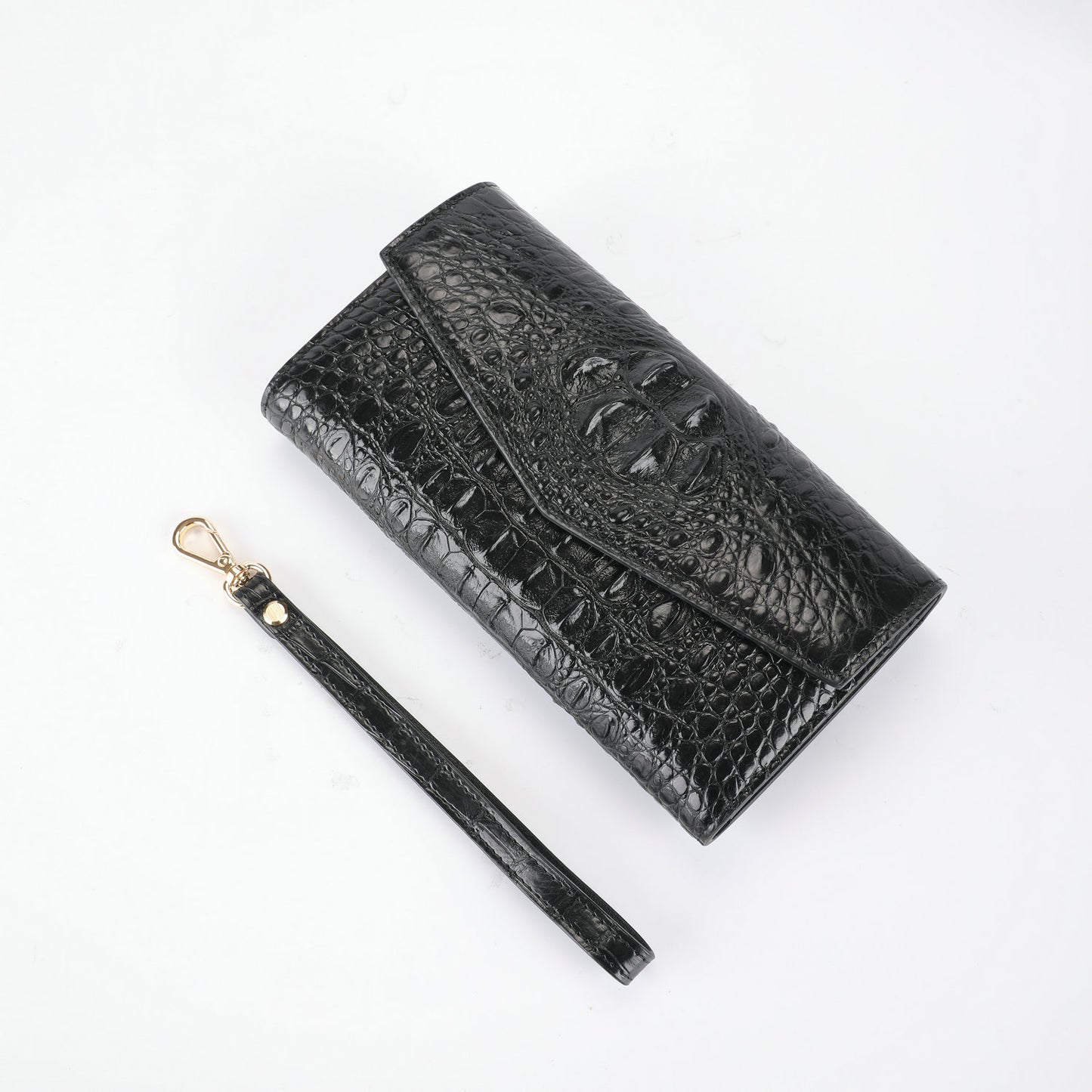 Women Crocodile Leather Wallet Long Clutch Purse